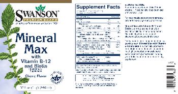 Swanson Premium Brand Mineral Max with Vitamin B-12 and Biotin Cherry Flavor - liquid mineral supplement