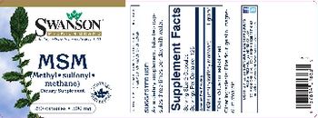 Swanson Premium Brand MSM (Methyl-Sulfonyl-Methane) 500 mg - supplement