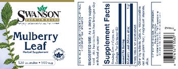 Swanson Premium Brand Mulberry Leaf 500 mg - herbal supplement
