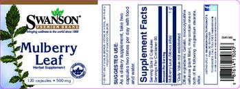 Swanson Premium Brand Mulberry Leaf 500 mg - herbal supplement