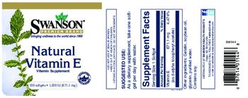Swanson Premium Brand Natural Vitamin E 1,000 IU (671.1 mg) - vitamin supplement