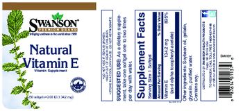 Swanson Premium Brand Natural Vitamin E 200 IU (134.2 mg) - vitamin supplement