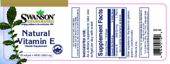 Swanson Premium Brand Natural Vitamin E (268.5 mg) - vitamin supplement
