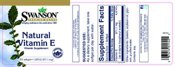 Swanson Premium Brand Natural Vitamin E (671.1 mg) - vitamin supplement