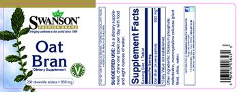 Swanson Premium Brand Oat Bran 850 mg - supplement