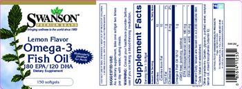 Swanson Premium Brand Omega-3 Fish Oil 180 EPA/120 DHA Lemon Flavor - supplement