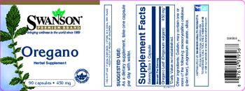 Swanson Premium Brand Oregano 450 mg - herbal supplement