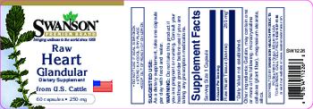 Swanson Premium Brand Raw Heart Glandular 250 mg - supplement