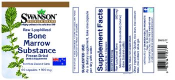Swanson Premium Brand Raw Lyophilized Bone Marrow Substance Freeze-Dried 500 mg - supplement
