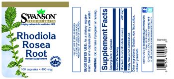 Swanson Premium Brand Rhodiola Rosea Root 400 mg - herbal supplement