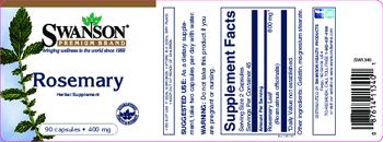 Swanson Premium Brand Rosemary 400 mg - herbal supplement