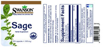 Swanson Premium Brand Sage 160 mg - herbal supplement