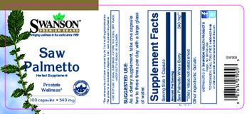 Swanson Premium Brand Saw Palmetto 540 mg - herbal supplement