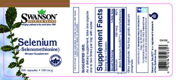 Swanson Premium Brand Selenium (L-Selenomethionine) 100 mcg - mineral supplement