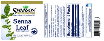 Swanson Premium Brand Senna Leaf 500 mg - herbal supplement