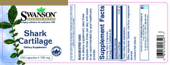 Swanson Premium Brand Shark Cartilage 750 mg - supplement