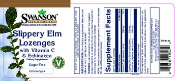 Swanson Premium Brand Slippery Elm Lozenges With Vitamin C & Echinacea - supplement