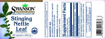 Swanson Premium Brand Stinging Nettle Leaf 400 mg - herbal supplement