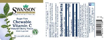 Swanson Premium Brand Sugar-Free Chewable Vitamin C Natural Cherry Flavor - vitamin supplement