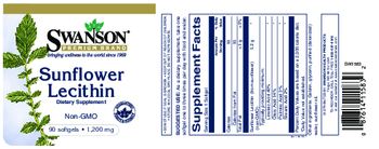 Swanson Premium Brand Sunflower Lecithin 1,200 mg - supplement