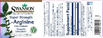 Swanson Premium Brand Super Strength L-Arginine 850 mg - supplement