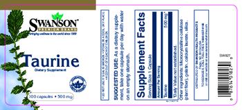 Swanson Premium Brand Taurine 500 mg - supplement
