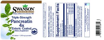 Swanson Premium Brand Triple-Strength Pancreatin 4x Enteric Coated - supplement