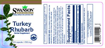 Swanson Premium Brand Turkey Rhubarb 500 mg - herbal supplement