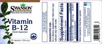 Swanson Premium Brand Vitamin B-12 500 mcg - vitamin supplement