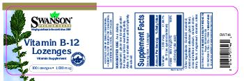 Swanson Premium Brand Vitamin B-12 Lozenges 1,000 mcg - vitamin supplement