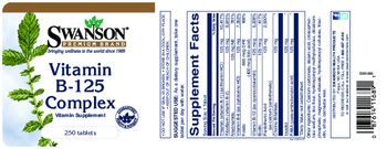 Swanson Premium Brand Vitamin B-125 Complex - vitamin supplement