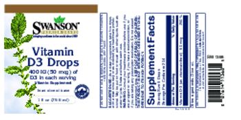 Swanson Premium Brand Vitamin D3 Drops - vitamin supplement