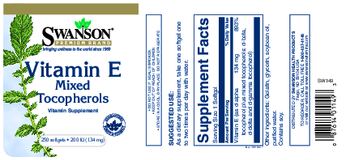Swanson Premium Brand Vitamin E Mixed Tocopherols 200 IU (134 mg) - vitamin supplement