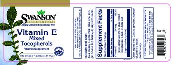 Swanson Premium Brand Vitamin E Mixed Tocopherols 200 IU (134 mg) - vitamin supplement