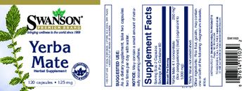 Swanson Premium Brand Yerba Mate 125 mg - herbal supplement