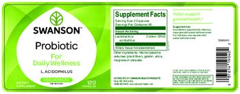 Swanson Probiotic For Daily Wellness - supplement