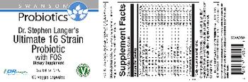 Swanson Probiotics Dr. Stephan Langer's Ultimate 16 Strain Probiotic with FOS - supplement