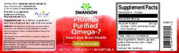 Swanson Provinal Purified Omega-7 420 mg - supplement