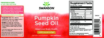 Swanson Pumpkin Seed Oil 1,000 mg - supplement