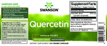 Swanson Quercetin 475 mg High Potency - supplement