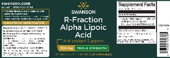 Swanson R-Fraction Alpha Lipoic Acid 300 mg Triple Strength - supplement