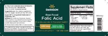 Swanson Real Food Folic Acid 1,000 mcg - vitamin supplement