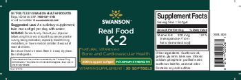 Swanson Real Food K-2 200 mcg Maximum Strength - vitamin supplement