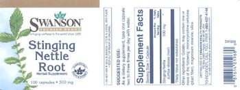 Swanson Premium Brand Stinging Nettle Root 500 mg - herbal supplement