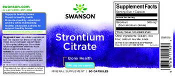 Swanson Strontium Citrate 340 mg - mineral supplement