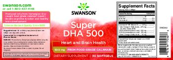 Swanson Super DHA 500 500 mg - supplement