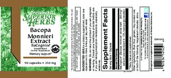 Swanson Superior Herbs Bacopa Monnieri Extract 250 mg - standardized herbal supplement