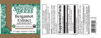 Swanson Superior Herbs Bergamot Extract With BERGAVIT 500 mg - standardized herbal supplement