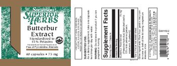 Swanson Superior Herbs Butterbur Extract Standardized to 15% Petasins 75 mg - standardized herbal supplement
