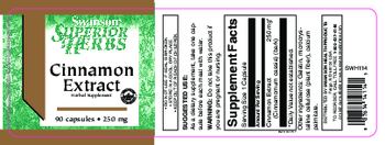 Swanson Superior Herbs Cinnamon Extract 250 mg - herbal supplement